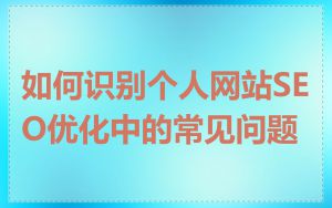 如何识别个人网站SEO优化中的常见问题