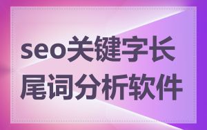 seo关键字长尾词分析软件