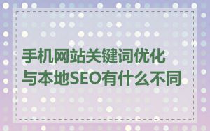 手机网站关键词优化与本地SEO有什么不同