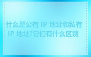 什么是公有 IP 地址和私有 IP 地址?它们有什么区别