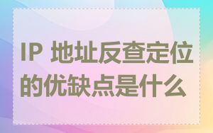 IP 地址反查定位的优缺点是什么