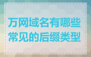 万网域名有哪些常见的后缀类型