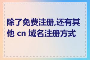 除了免费注册,还有其他 cn 域名注册方式吗