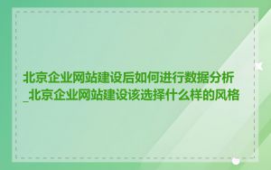 北京企业网站建设后如何进行数据分析_北京企业网站建设该选择什么样的风格