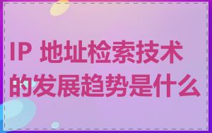 IP 地址检索技术的发展趋势是什么