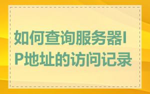 如何查询服务器IP地址的访问记录