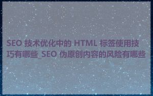 SEO 技术优化中的 HTML 标签使用技巧有哪些_SEO 伪原创内容的风险有哪些