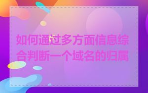如何通过多方面信息综合判断一个域名的归属
