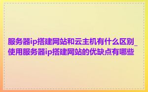服务器ip搭建网站和云主机有什么区别_使用服务器ip搭建网站的优缺点有哪些