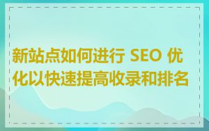 新站点如何进行 SEO 优化以快速提高收录和排名