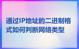 通过IP地址的二进制格式如何判断网络类型
