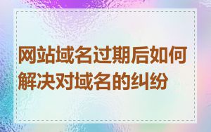 网站域名过期后如何解决对域名的纠纷