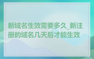 新域名生效需要多久_新注册的域名几天后才能生效