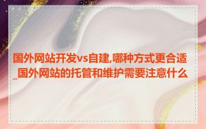 国外网站开发vs自建,哪种方式更合适_国外网站的托管和维护需要注意什么