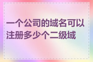 一个公司的域名可以注册多少个二级域名