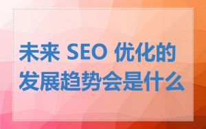 未来 SEO 优化的发展趋势会是什么