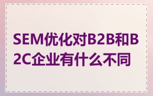SEM优化对B2B和B2C企业有什么不同