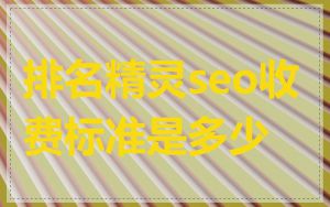排名精灵seo收费标准是多少