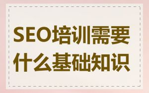 SEO培训需要什么基础知识