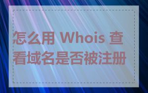怎么用 Whois 查看域名是否被注册