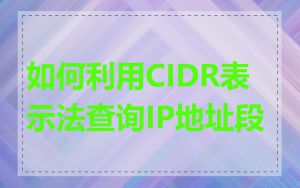 如何利用CIDR表示法查询IP地址段