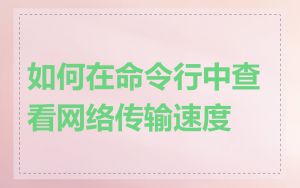 如何在命令行中查看网络传输速度
