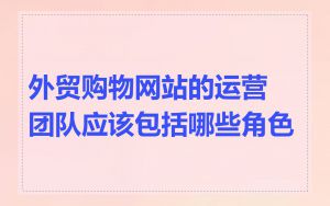 外贸购物网站的运营团队应该包括哪些角色