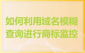 如何利用域名模糊查询进行商标监控
