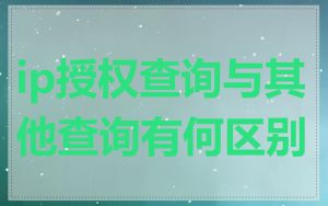 ip授权查询与其他查询有何区别
