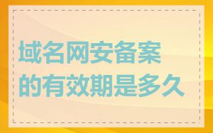 域名网安备案的有效期是多久