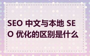 SEO 中文与本地 SEO 优化的区别是什么