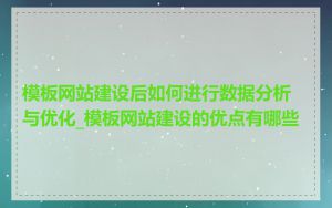 模板网站建设后如何进行数据分析与优化_模板网站建设的优点有哪些