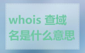 whois 查域名是什么意思