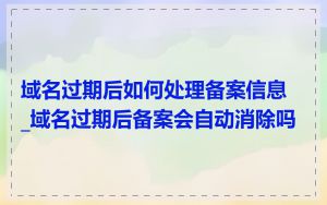 域名过期后如何处理备案信息_域名过期后备案会自动消除吗