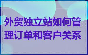 外贸独立站如何管理订单和客户关系