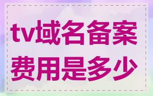 tv域名备案费用是多少