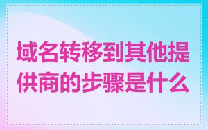 域名转移到其他提供商的步骤是什么