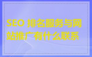 SEO 排名服务与网站推广有什么联系