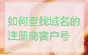 如何查找域名的注册商客户号