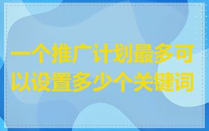 一个推广计划最多可以设置多少个关键词