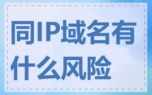 同IP域名有什么风险