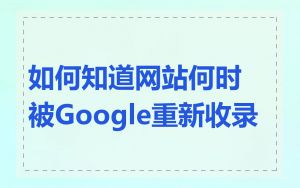 如何知道网站何时被Google重新收录