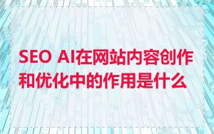 SEO AI在网站内容创作和优化中的作用是什么