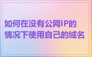 如何在没有公网IP的情况下使用自己的域名