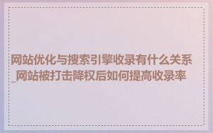 网站优化与搜索引擎收录有什么关系_网站被打击降权后如何提高收录率