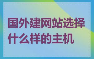 国外建网站选择什么样的主机