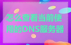 怎么查看当前使用的DNS服务器