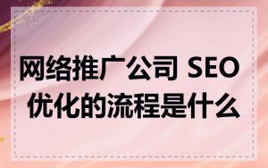 网络推广公司 SEO 优化的流程是什么