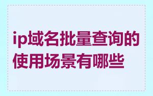 ip域名批量查询的使用场景有哪些