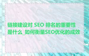 链接建设对 SEO 排名的重要性是什么_如何衡量SEO优化的成效